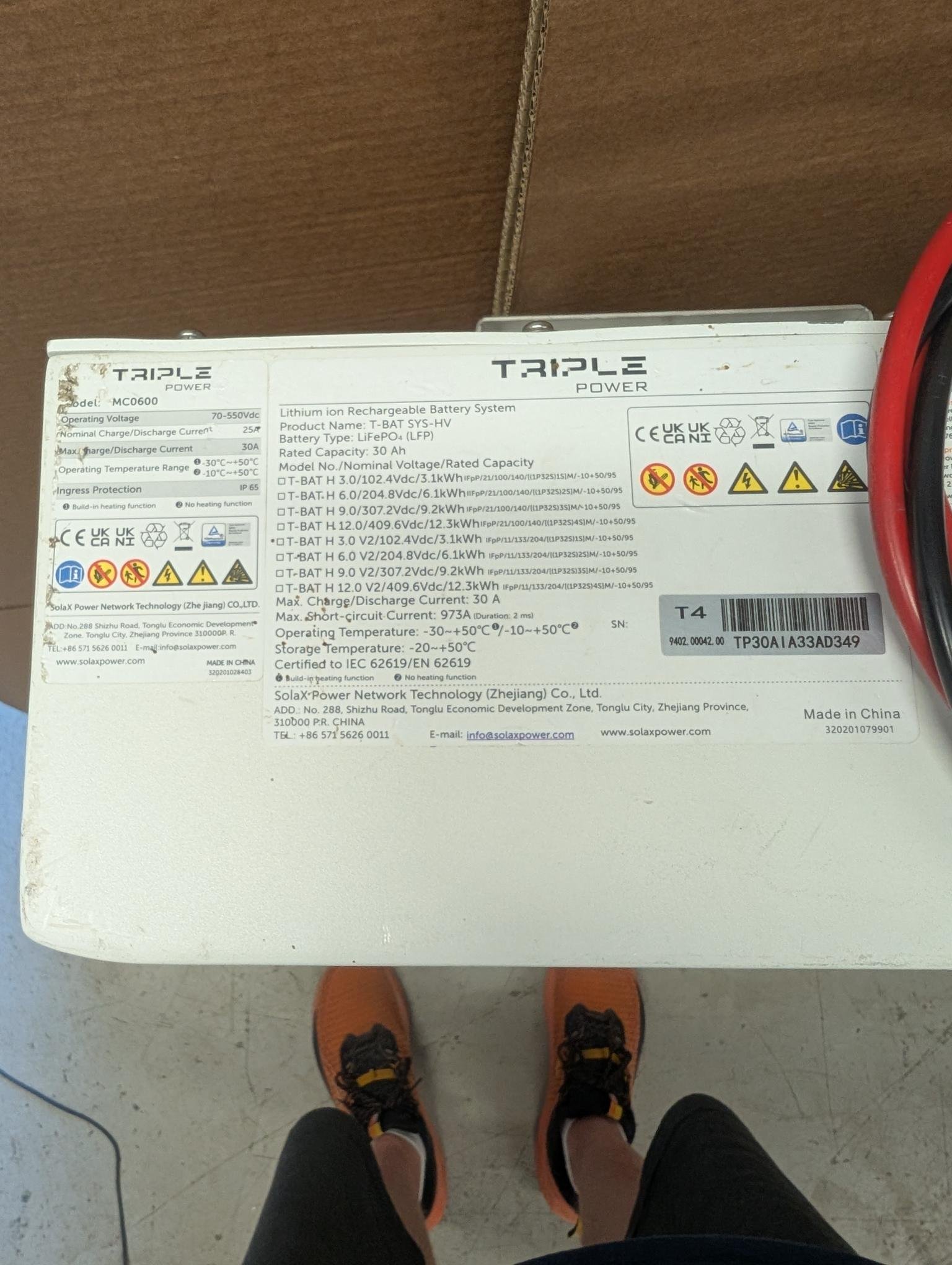 SolaX Triple Power 6.0kWh battery stack with BMS top hat - Image 7