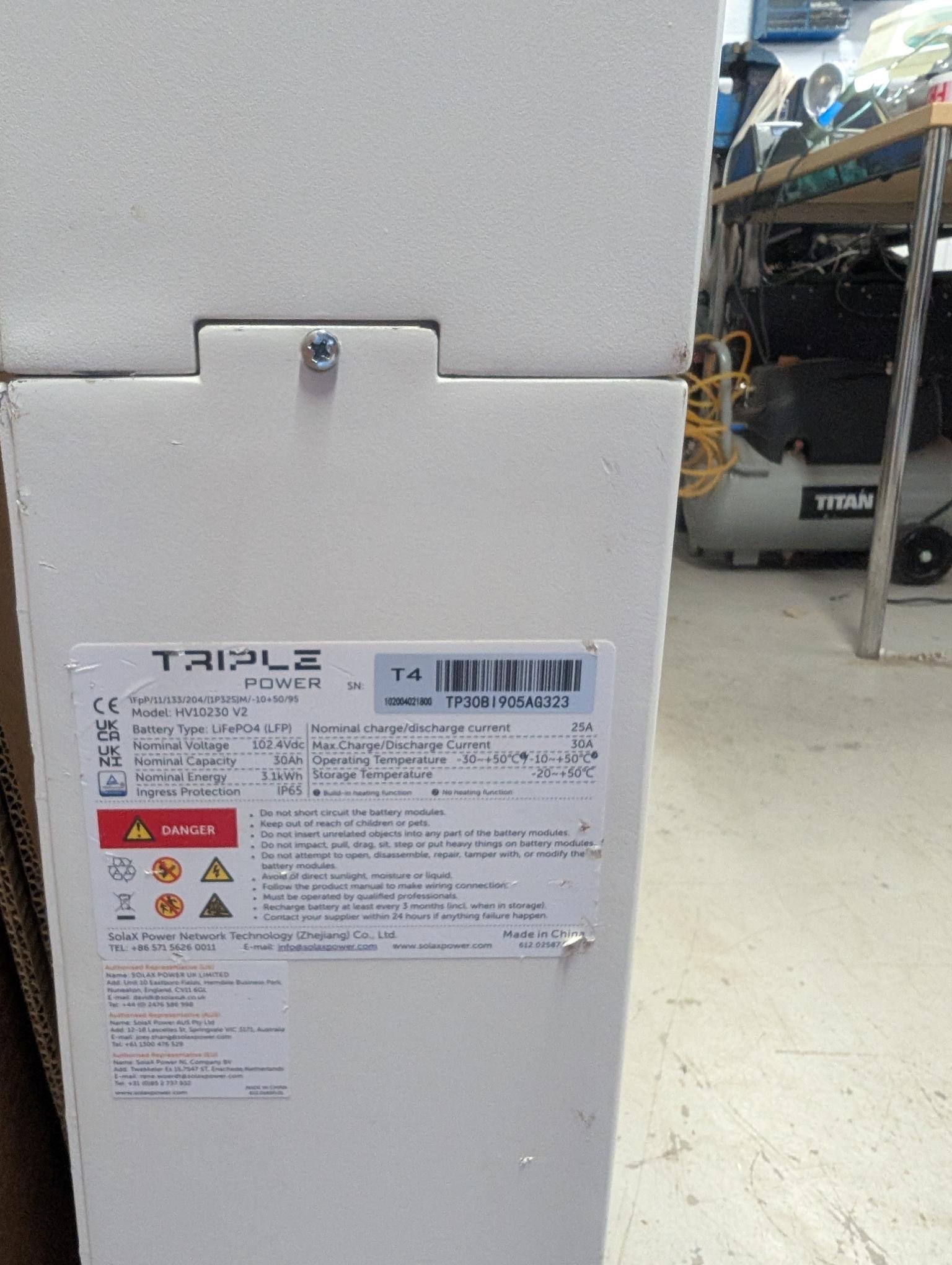 SolaX Triple Power 6.0kWh battery stack with BMS top hat - Image 5
