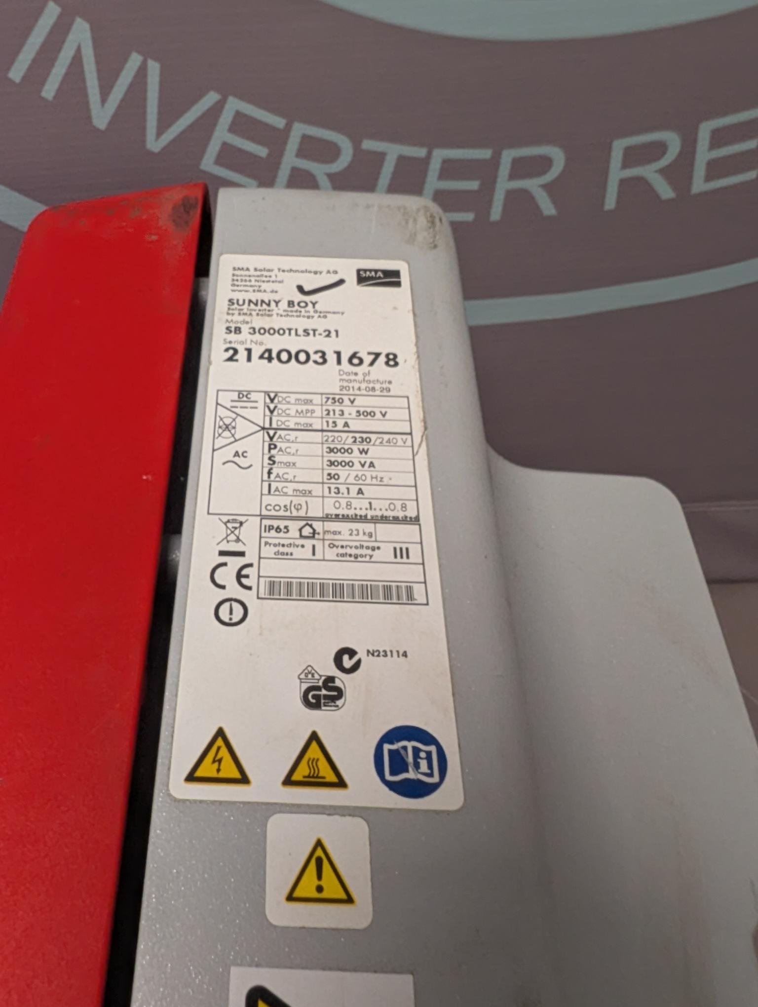 SMA Sunny boy SB 3000 TLST-21 3 kw Inverter Bare Unit - Image 3