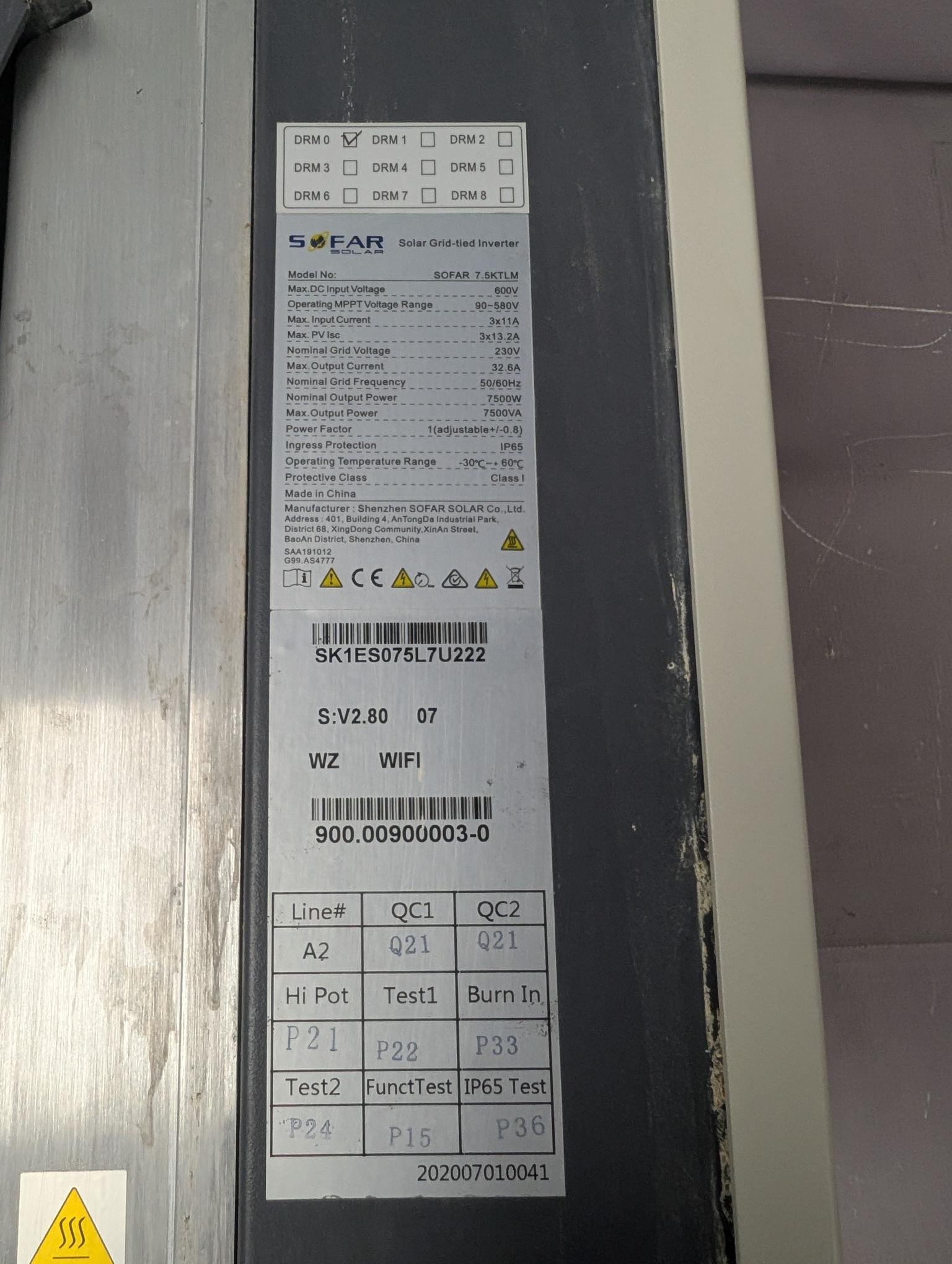 Sofar 7.5KTLM 7500 W solar inverter - Image 3