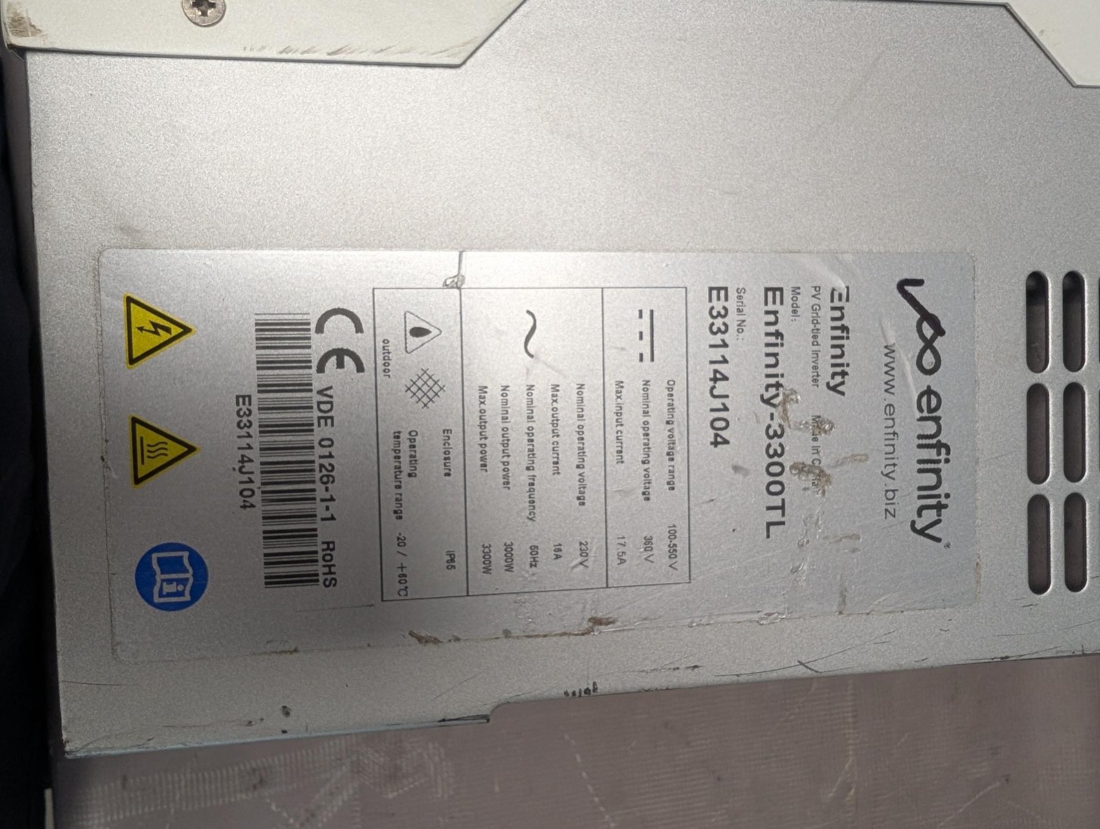 Enfinity 3300TL 3.3 kw solar Inverter - Image 2