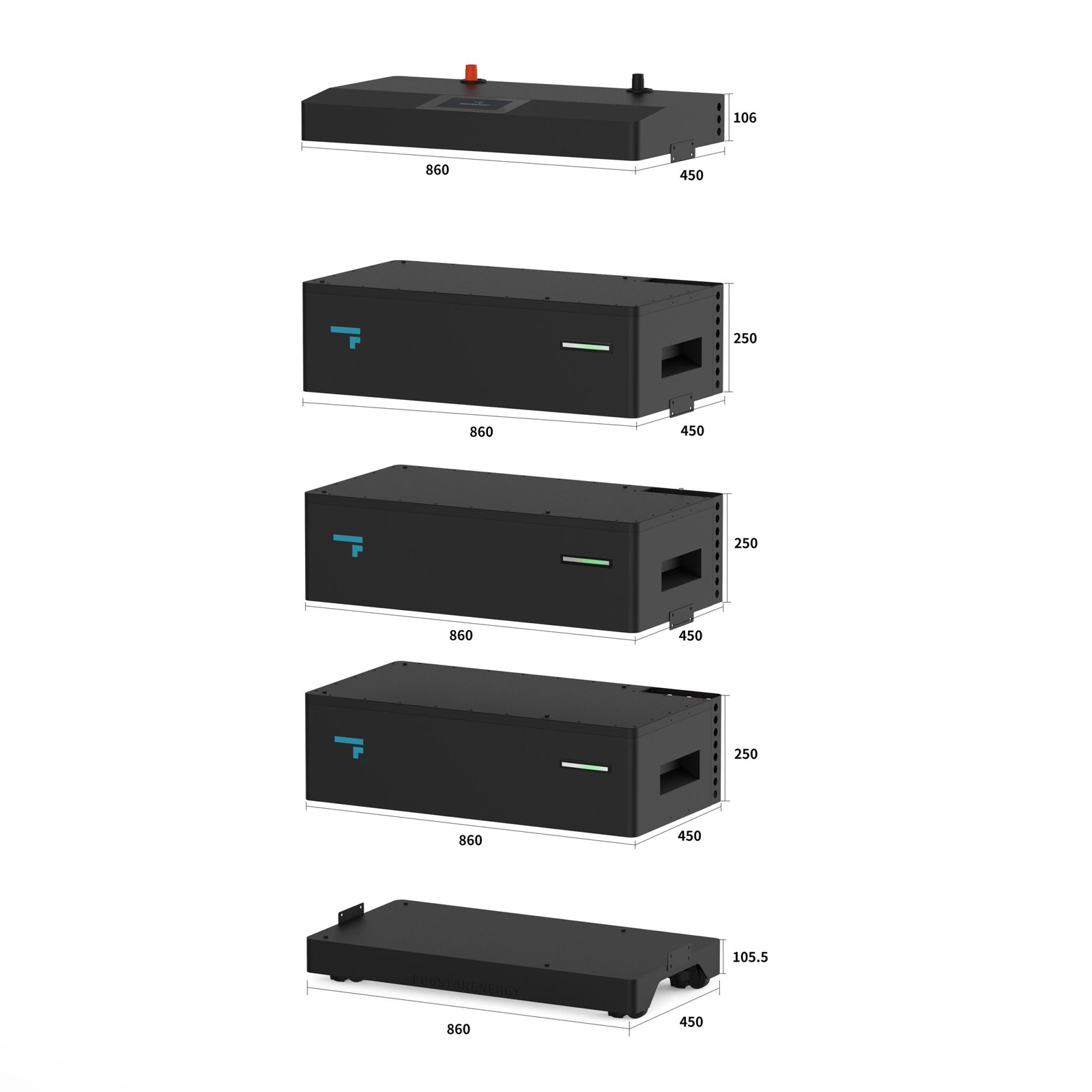 Fogstar Energy IP65-Rated 48V 16.1kWh Modular LiFePO4 Battery Stack