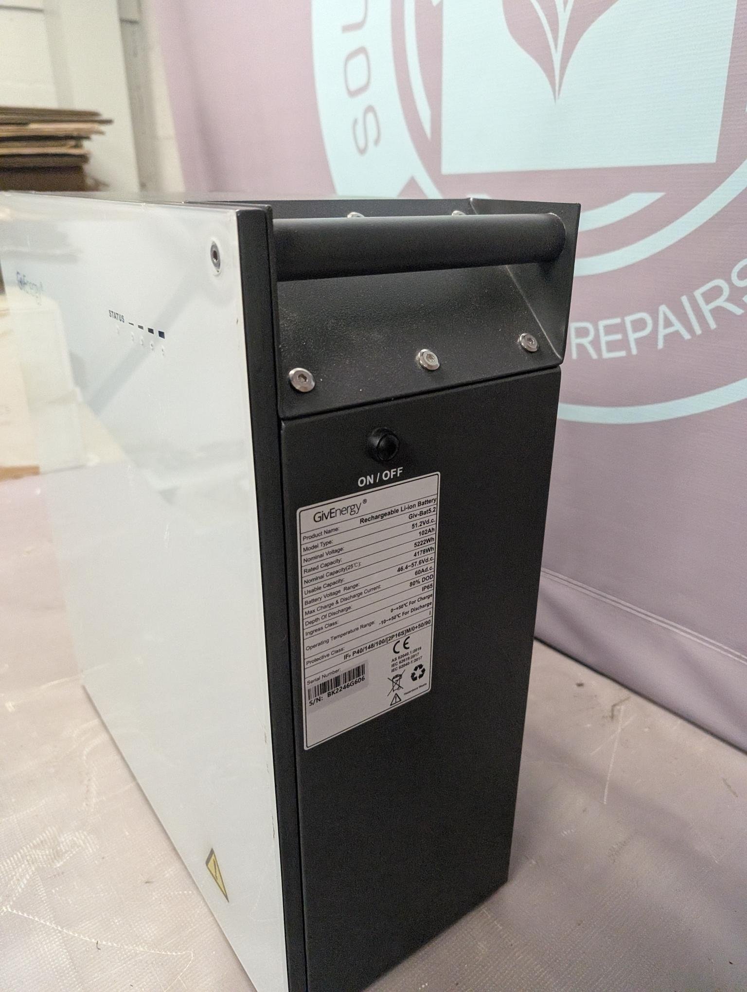 GivEnergy 5.2 kWh LiFePO4 Battery GIV-BAT5.2 Solar Storage - Image 3