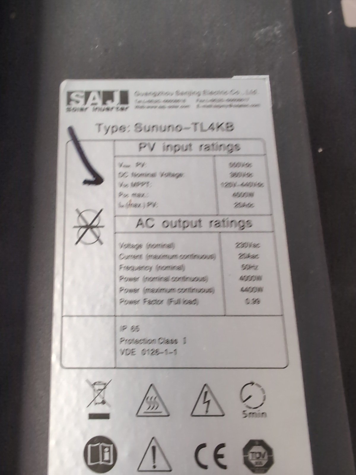 SAJ Sununo TL4KB 4.4kW Solar PV Inverter (4400W) – Dual MPPT, Bare Unit - Image 7