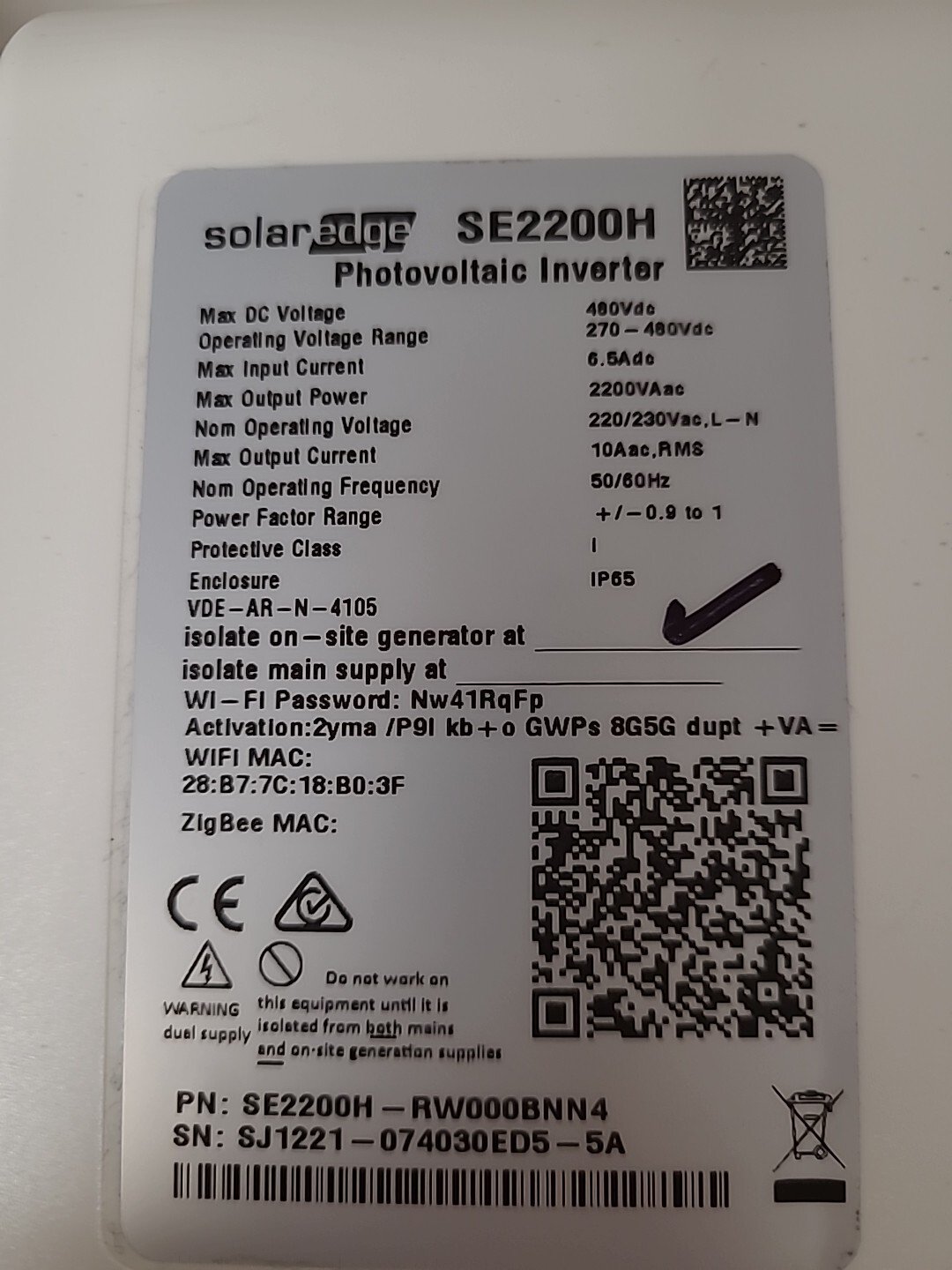Solaredge SE2200H Solar inverter Screenless Inverter 2.2kw - Image 6