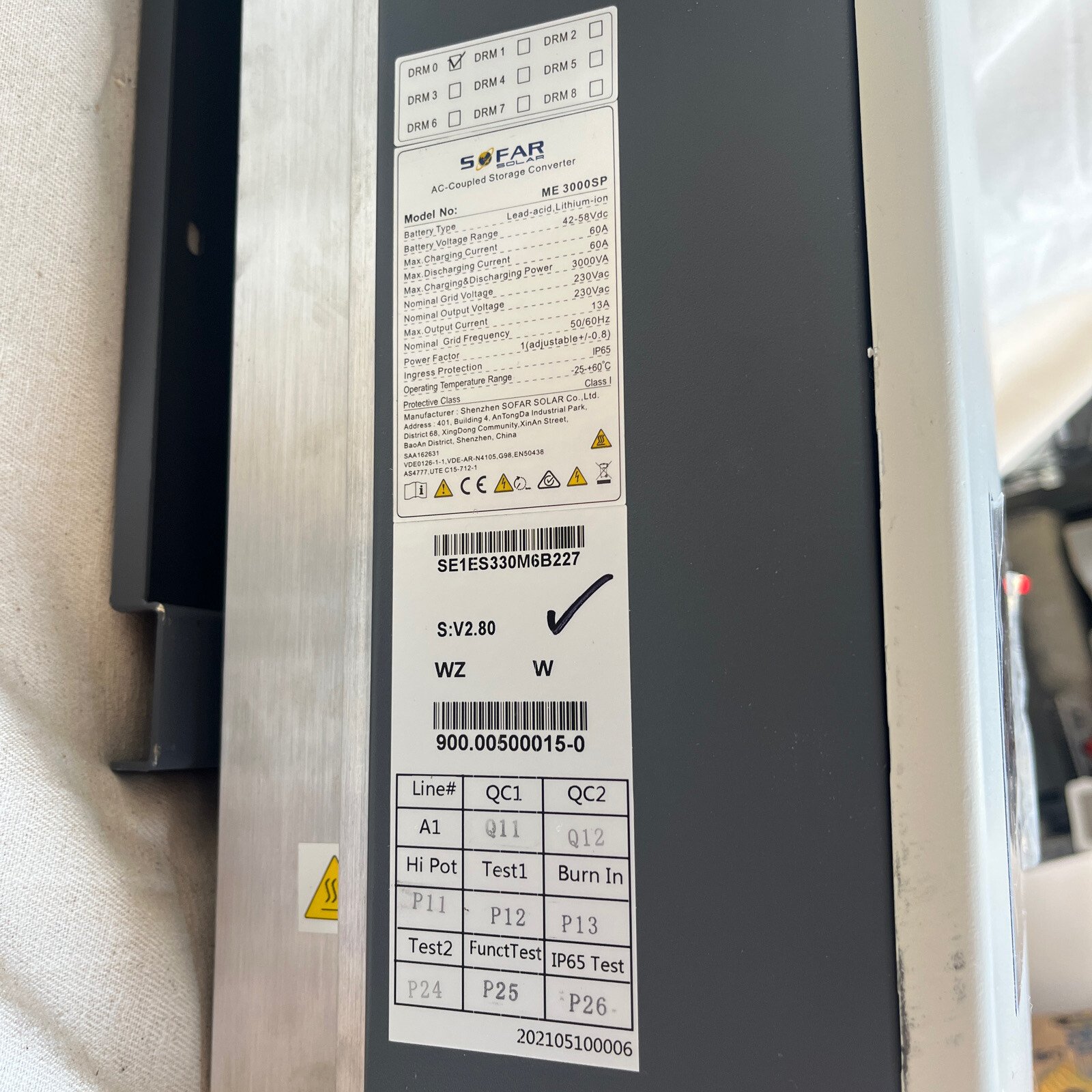SOFAR ME3000 SP Solar PV AC Controller & Pylontech US2000C lithium battery Kit. - Image 7