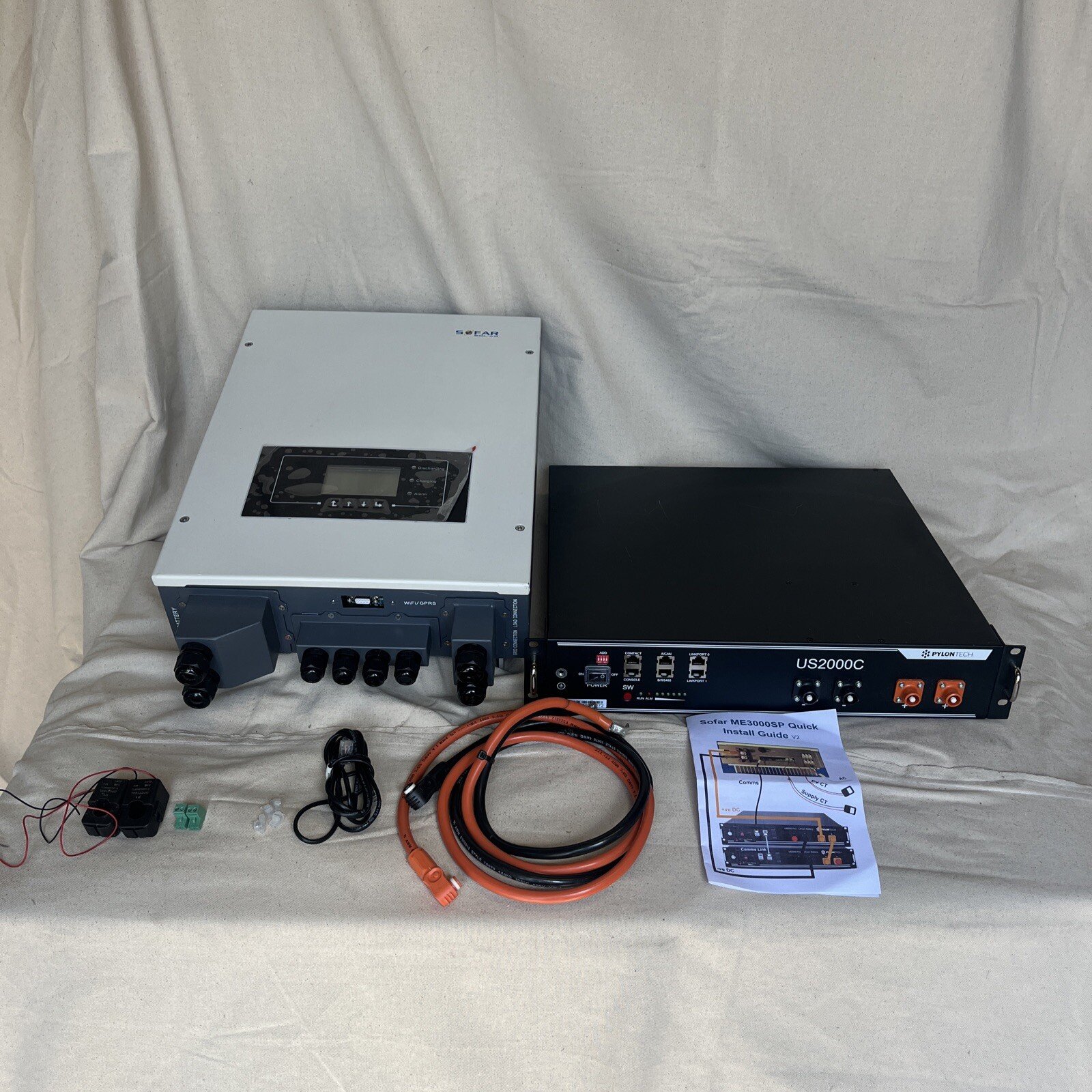 SOFAR ME3000 SP Solar PV AC Controller & Pylontech US2000C lithium battery Kit.