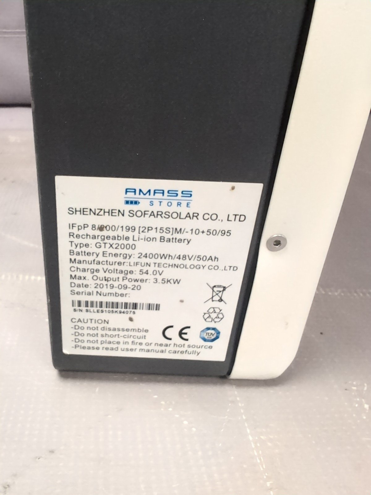 AMASS GTX2000 Li-ion battery - Image 4