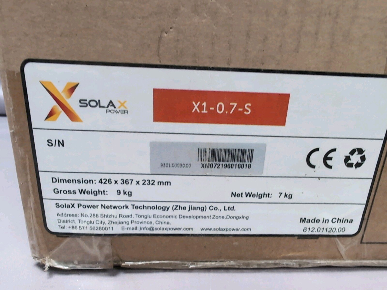NEW Solax Power Solar Grid Tied Inverter X1-0.7-S 700w 0.7kw New old stock - Image 3