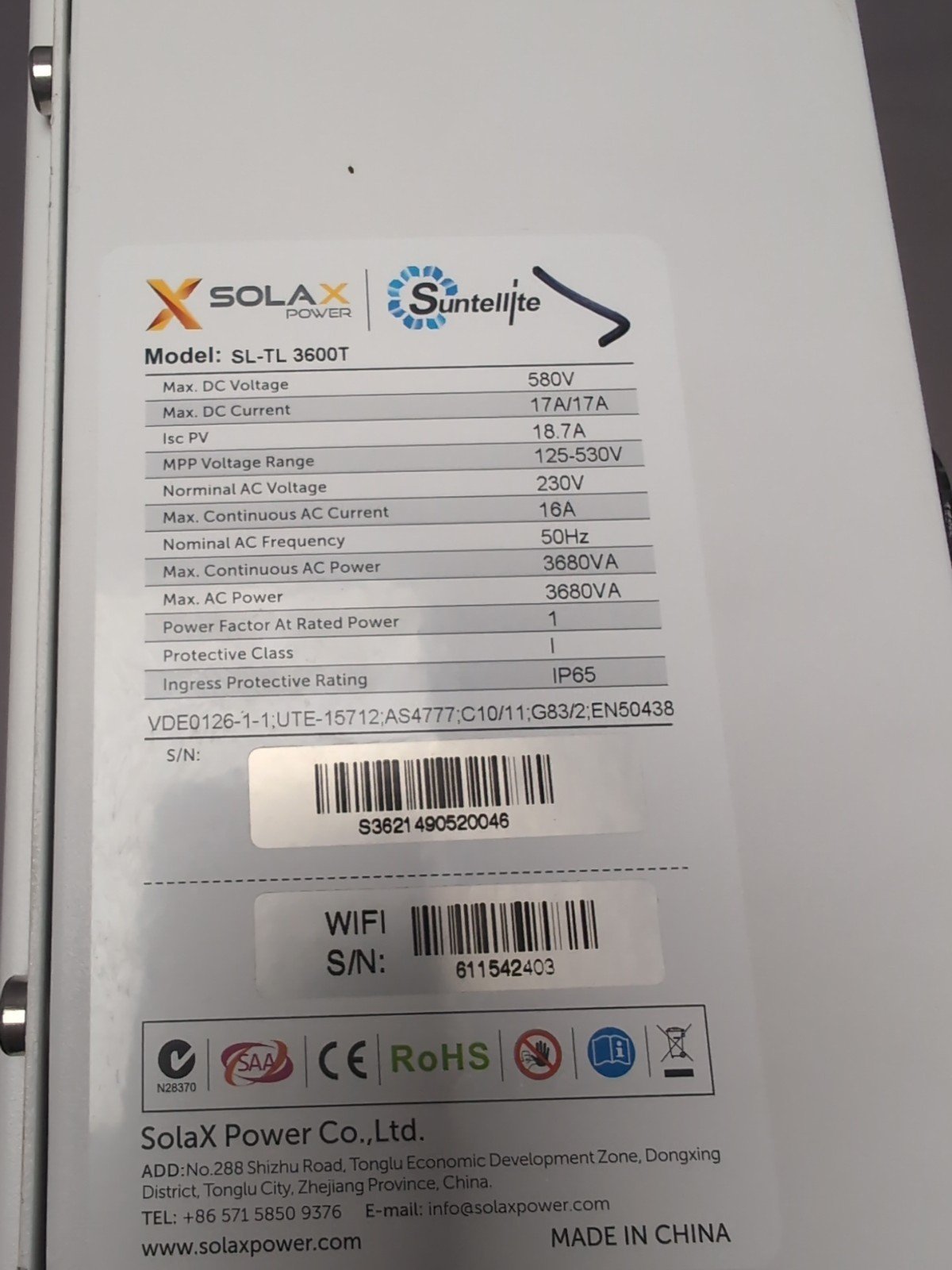 SolaX X1 SL-TL 3600T 3.6kW Solar PV Inverter 230V Single Phase - Image 7